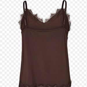 La Senza Lingerie Mauve Chemise Sleeveless V-Neck Lace Hemline and Neckline W S